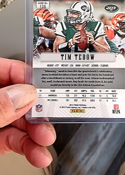 2012 Panini Prizm #136 Tim Tebow — back