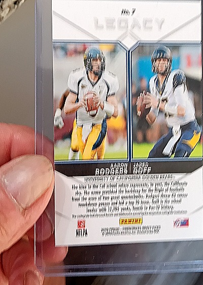 2019 Panini Contenders Draft Picks Legacy #7 Aaron Rodgers & Jared Goff — back