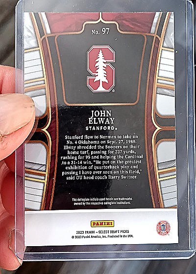 2023 Panini Select Draft Picks #97 John Elway — back