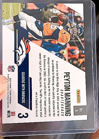 2015 Panini Score Franchise #3 Peyton Manning — back