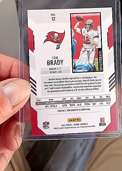 2021 Panini Score #12 Tom Brady — back