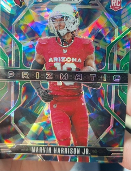 2024 Panini Prizm #12 Marvin Harrison Jr. Prizmatic Green Prizm — front