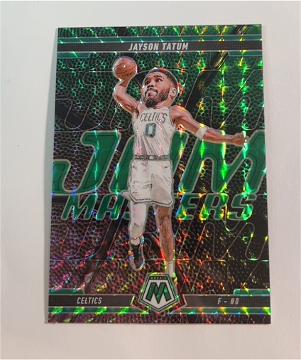 2024-25 Panini Mosaic #15 Jayson Tatum Jam Masters Green Mosaic — front