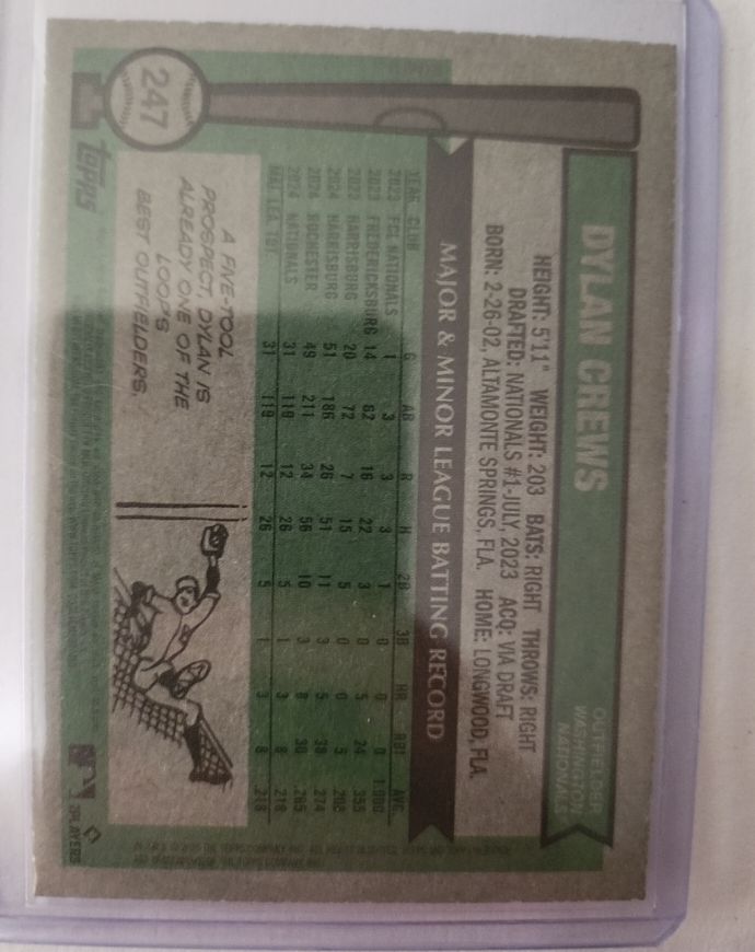2025 Topps Heritage #247 Dylan Crews — front