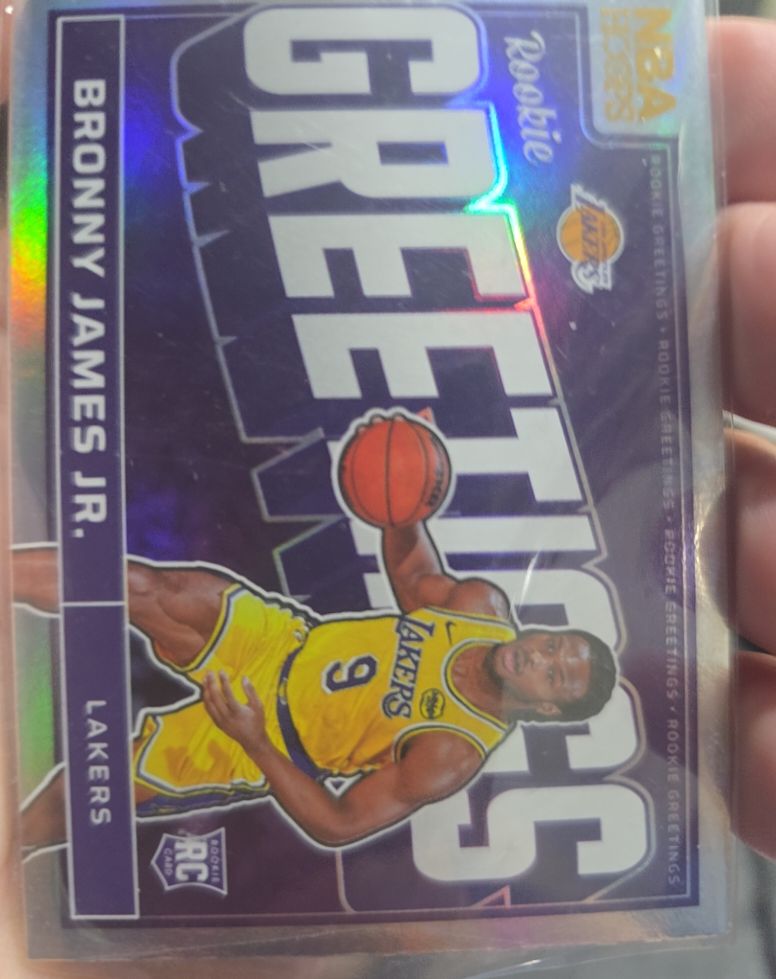 2024-25 Panini NBA Hoops #6 Bronny James Jr. Rookie Greetings — front