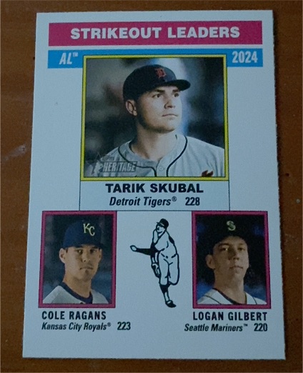 2025 Topps Heritage #204 AL Strikeout Leaders Tarik Skubal — front