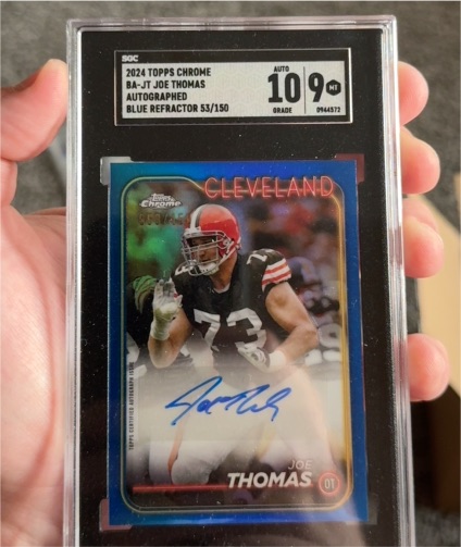 2024 Topps Chrome BA-JT Joe Thomas Autographed Blue Refractor — front