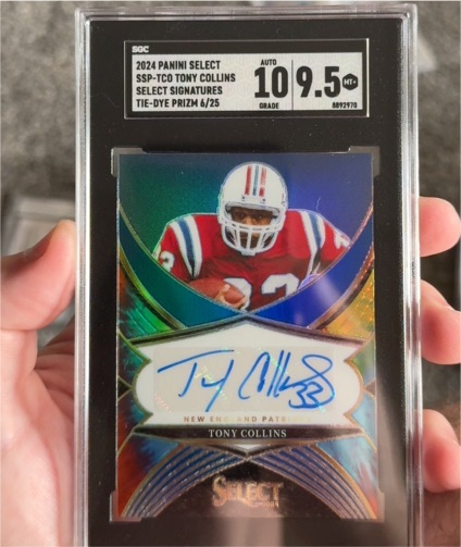 2024 Panini Select SSP-TCO Tony Collins Select Signatures Tie-Dye Prizm 6/25 — front