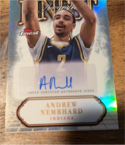 2024-25 Topps Finest Autograph #FA-ANE Andrew Nembhard — front