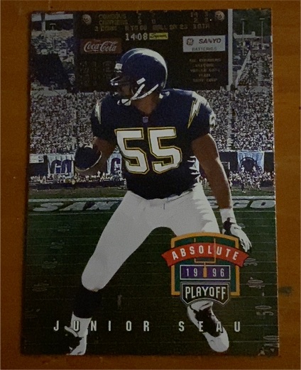 1996 Playoff Absolute #8 Junior Seau — front