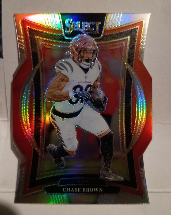 2024 Panini Select Concourse #18 Chase Brown Silver Prizm Die-Cut — front
