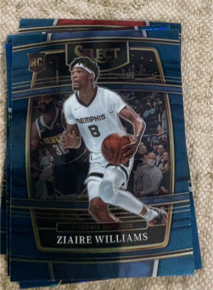 2021-22 Panini Select #86 Ziaire Williams RC Blue Memphis Grizzlies — front
