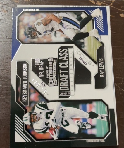 2024 Panini Contenders Historic Draft Class #21 Ray Lewis / Keyshawn Johnson — front