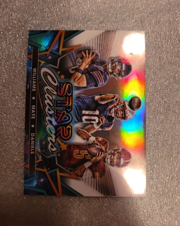 2024 Topps Chrome Cosmic #SCL-11 Caleb Williams / Drake Maye / Michael Penix Jr. — front