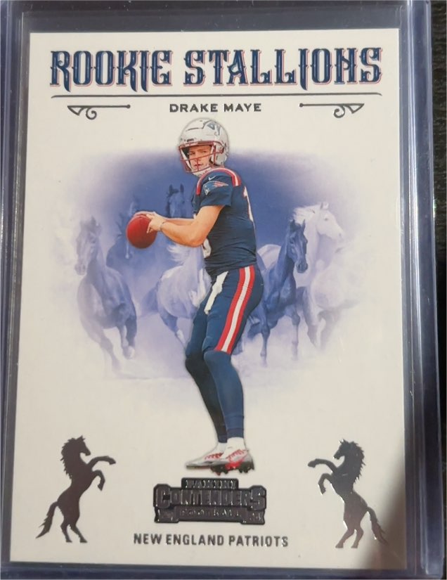 2024 Panini Contenders #4 Drake Maye Rookie Stallions — front