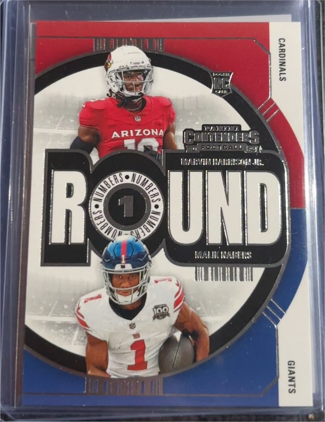 2024 Panini Contenders Round Numbers #2 Malik Nabers / Marvin Harrison Jr. — front