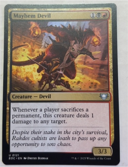 2025 Magic: The Gathering Edge of Eternities #121 Mayhem Devil — front