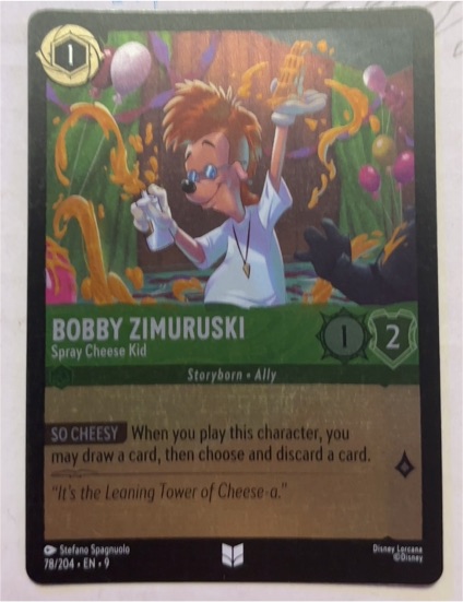 2025 Disney Lorcana Fabled #78 Bobby Zimuruski - Spray Cheese Kid — front
