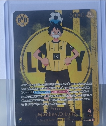2025 One Piece ST13-003 Monkey D. Luffy Borussia Dortmund Promo — front