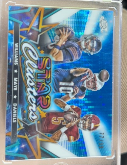 2024 Topps Chrome Cosmic Star Clusters #SCL-9 Caleb Williams Drake Maye Jayden Daniels — front
