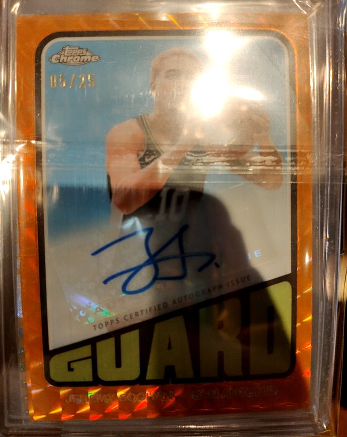 2023-24 Topps Chrome 1972 Topps Autographs Brice Sensabaugh Orange Geometric #TA-BS — front