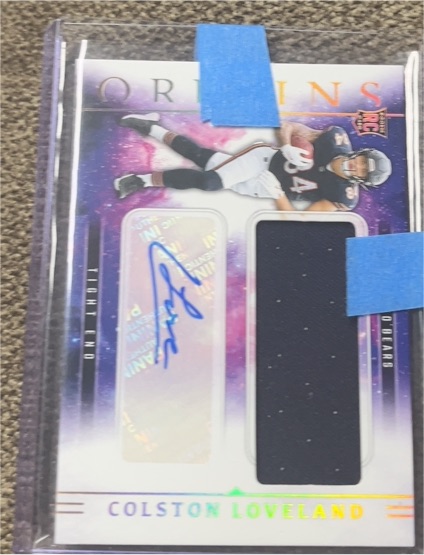 2025 Panini Origins #Colston Loveland Rookie Patch Auto — front