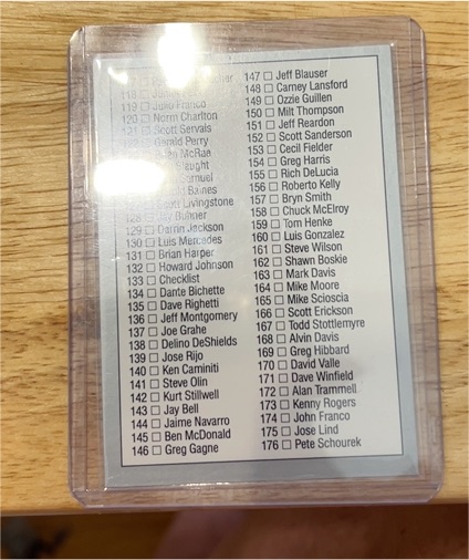 1991 The Sporting News Conlon Collection #330 Checklist — front