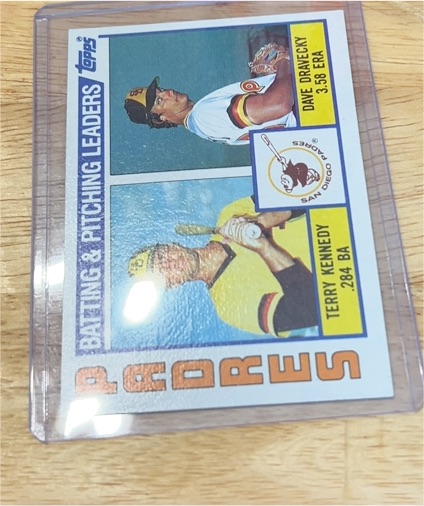 1984 Topps #366 Padres Batting & Pitching Leaders Terry Kennedy / Dave Dravecky — front