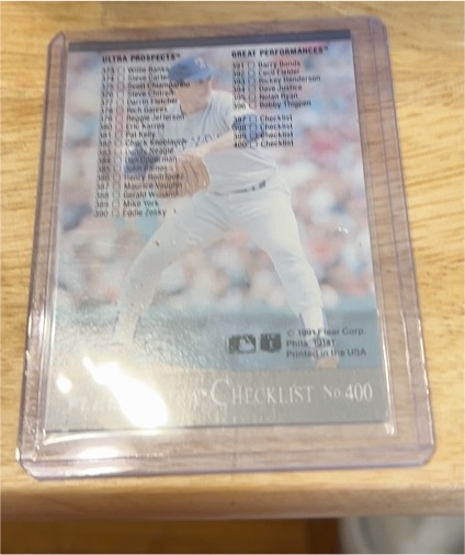 1991 Fleer Ultra #400 Nolan Ryan Checklist — front