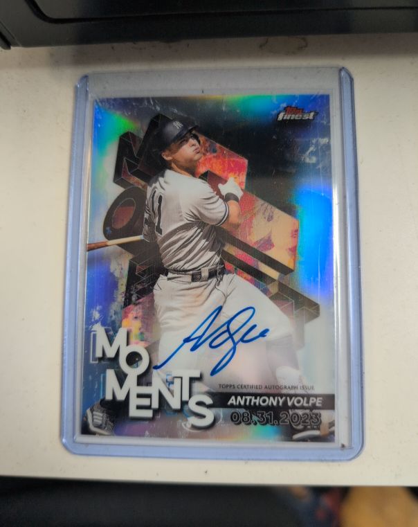 2024 Topps Finest #FMA-AV Anthony Volpe Moments Auto Refractor — front