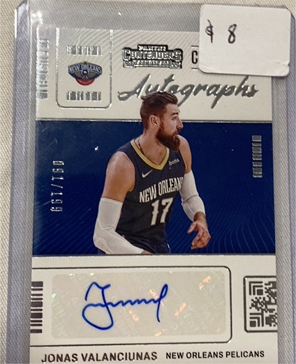 2021-22 Panini Contenders Contenders Auto #CA-JVC Jonas Valanciunas — front