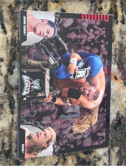 2008 Topps WWE Ultimate Rivals Promo #P1 John Cena vs Edge — front