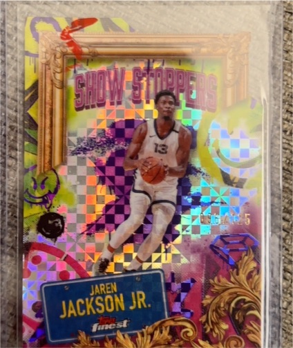 2024-25 Topps Finest #S-17 Jaren Jackson Jr Show Stoppers Refractor — front