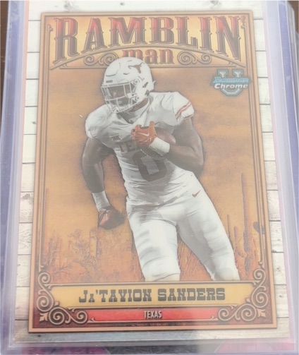 2023 Bowman University Chrome #RM-6 Ja'Tavion Sanders Ramblin' Man — front