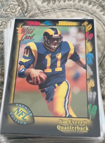 1991 Wild Card Football #11 Jim Everett — front