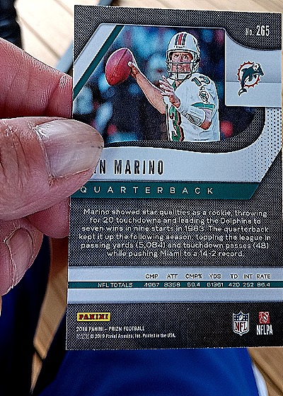 2019 Panini Prizm #265 Dan Marino — back