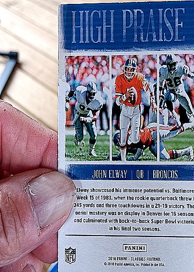 2018 Panini Classics High Praise #11 John Elway — back