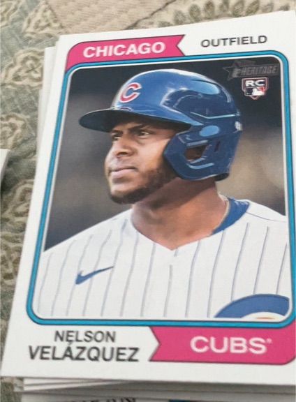 2023 Topps Heritage #371 Nelson Velazquez Rookie Card Chicago Cubs — front