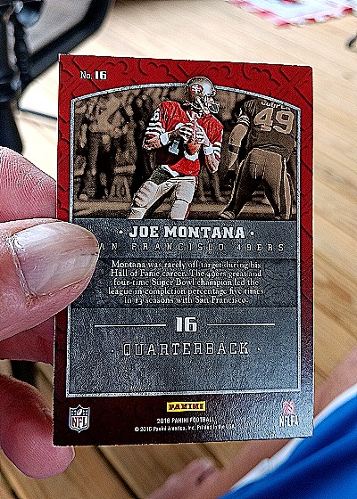 2016 Panini Legends of the Shield #16 Joe Montana — back