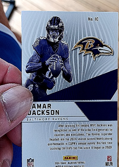 2024 Panini Illusions Amazing #10 Lamar Jackson — back