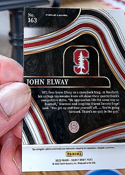 2022 Panini Select Draft Picks #163 John Elway — back