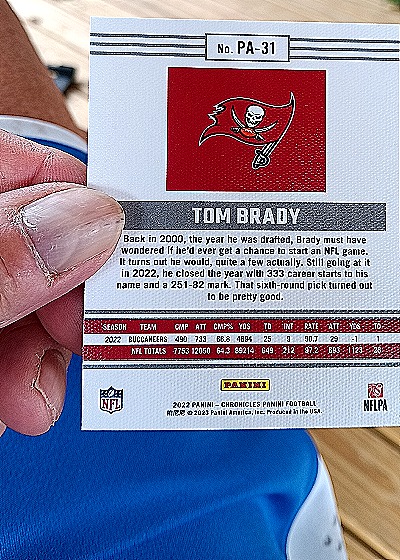 2022 Panini Chronicles #PA-31 Tom Brady — back