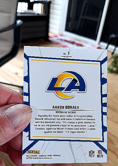 2023 Panini Donruss Optic My House #1 Aaron Donald — back