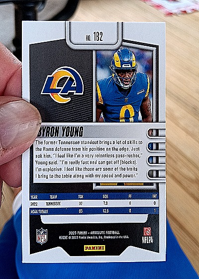 2023 Panini Absolute Football #182 Byron Young — back