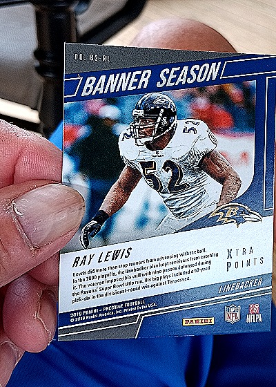 2019 Panini Prestige Banner Season #BS-RL Ray Lewis — back
