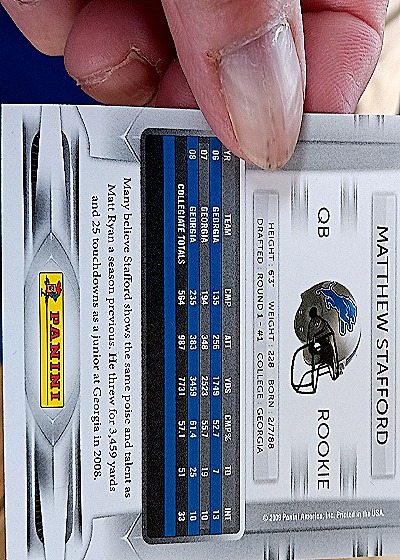 2009 Panini Playoff Prestige #172 Matthew Stafford Rookie — back