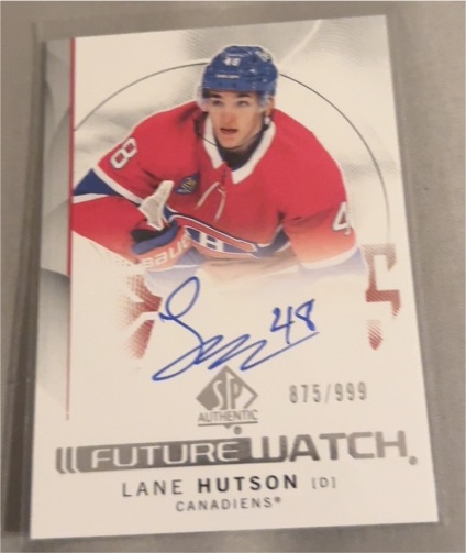 2024-25 Upper Deck SP Authentic #139 Lane Hutson Future Watch Auto RC — front