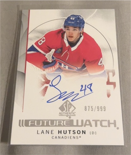 2024-25 Upper Deck SP Authentic #139 Lane Hutson Future Watch Auto — front
