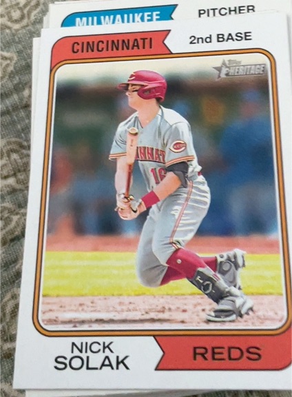 2023 Topps Heritage #396 Nick Solak Cincinnati Reds — front