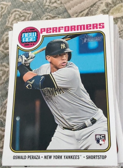 2023 Topps Heritage #NA-22 Oswald Peraza New Age Performers Rookie — front